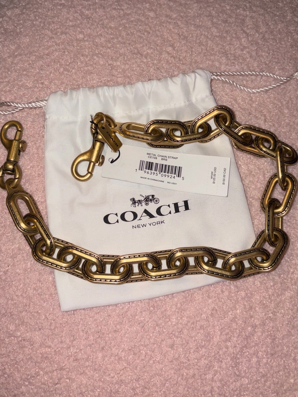 Coach Brass Link Chain Strap